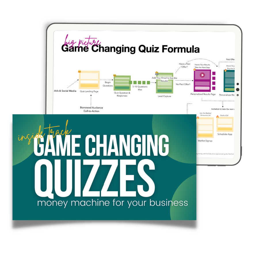 Quiz Funnel Masterclass Lead Magnet Image Mockup image of One Page Community Planner cover page & design formula